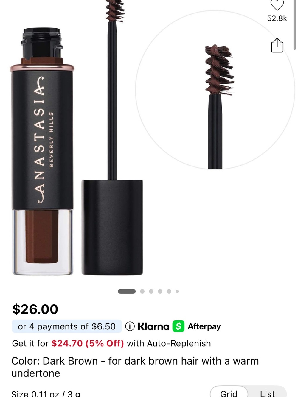 Anastasia Beverly Hills Tinted Brow Gel in Dark Brown NEW